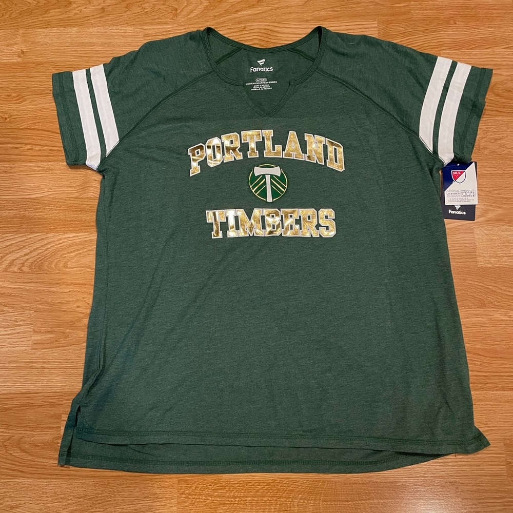 Brand new women’s Portland Timbers V neck shirt